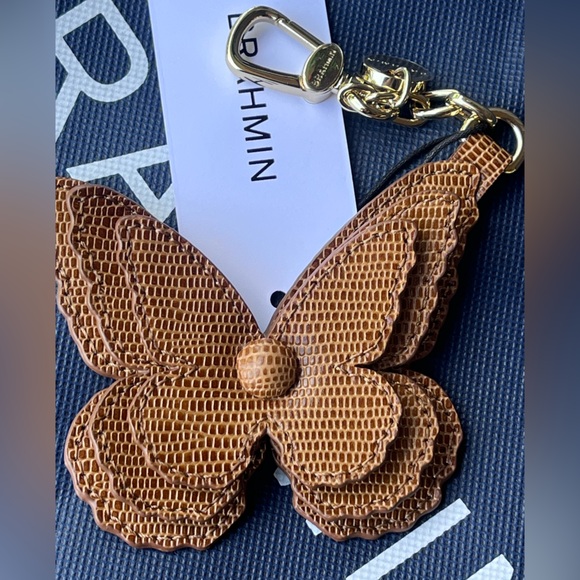 NWT Brahmin 3D Butterfly Tassel TOBACCO ALL OVER LIZARD Purse Charm#3 - Picture 7 of 14